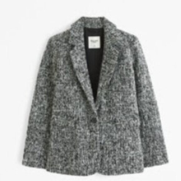 A&F Classic Tweed Blazer (NWT), Gray, Size L - Picture 5 of 5